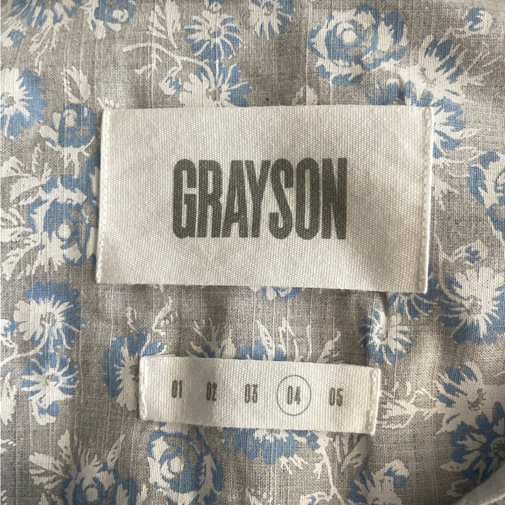 Frank & Eileen Grayson the Hero Blue Floral Button Up Cotton Shirt Size 4 - Picture 7 of 9